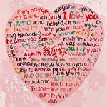 "Love you" in multiple languages heart paint by numbers kit for beginners