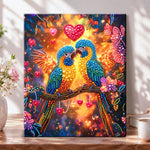 Loving jeweled parrots pearl diamond painting kit for beginners