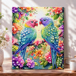Loving parrot pair pearl diamond painting kit for beginners
