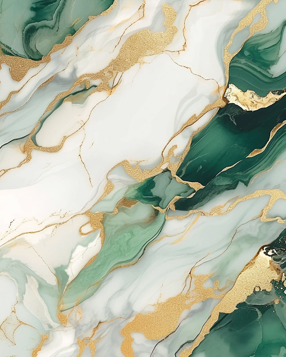 Luxury green and gold marble texture cross stitch kit for beginners