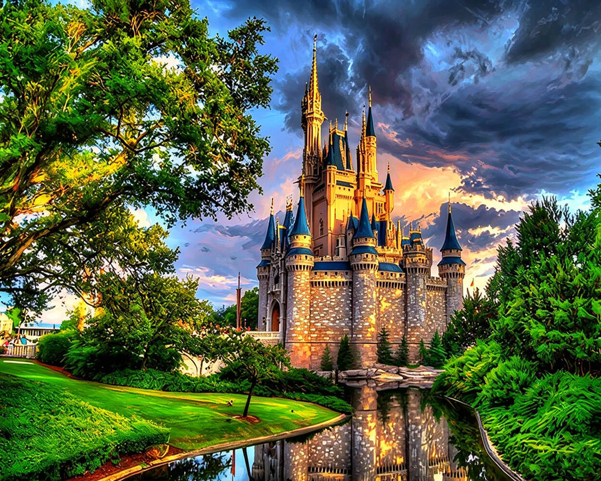 Magic kingdom castle cross stitch kit for beginners