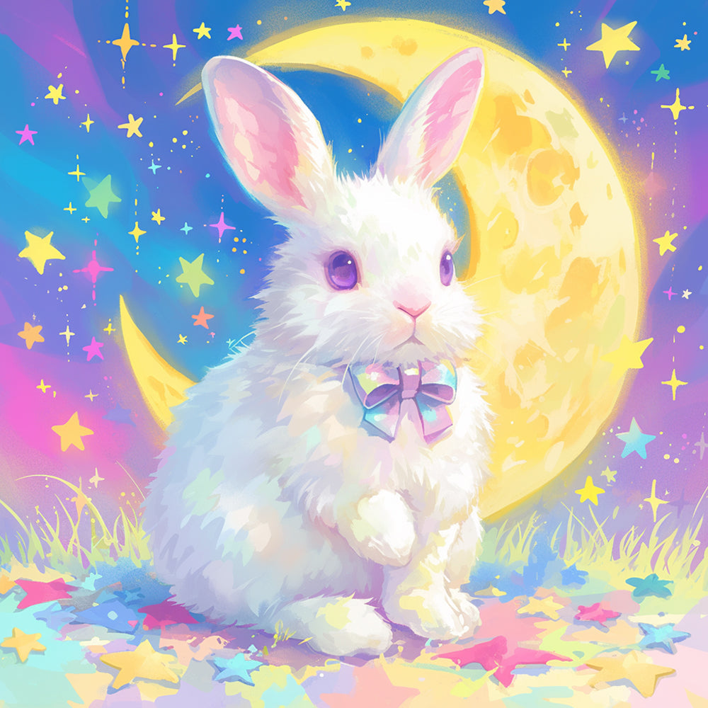 Magical bunny under the stars cross stitch kit for beginners