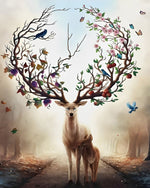 Magical deer and fawn cross stitch kit for beginners