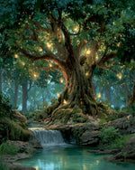 Magical glowing tree and fairies cross stitch kit for beginners