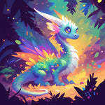Magical rainbow dragon cross stitch kit for beginners