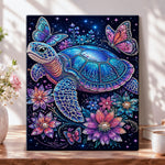Magical sea turtle with butterflies pearl diamond painting kit for beginners