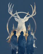 Magical stag and castle silhouette cross stitch kit for beginners