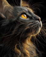 Majestic cat in the dark cross stitch kit for beginners