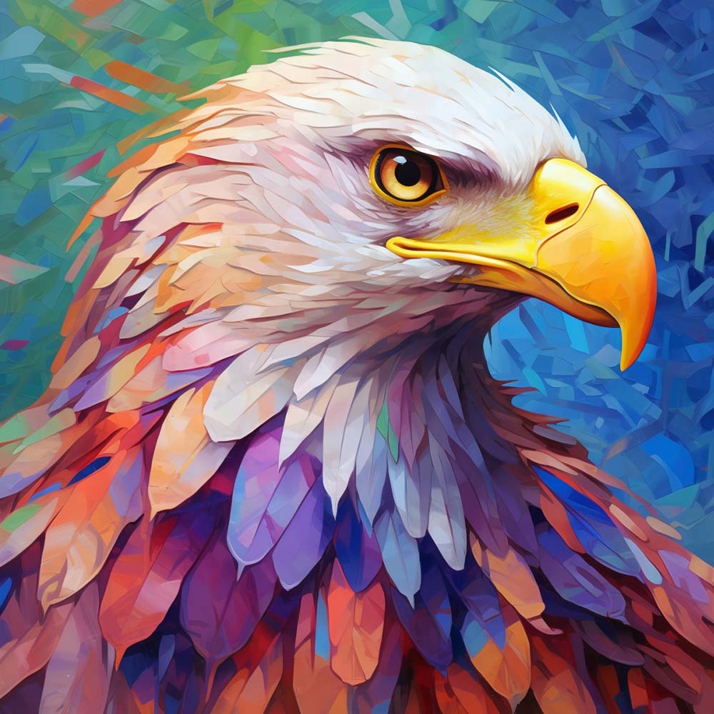 Majestic eagle portrait cross stitch kit for beginners