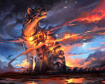 Majestic fire and light leopard cross stitch kit for beginners