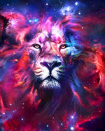 Majestic galaxy lion cross stitch kit for beginners