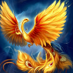 Majestic golden phoenix rising cross stitch kit for beginners