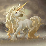 Majestic golden unicorn in mist paint by numbers kit for beginners