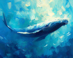 Majestic humpback whale in the deep blue ocean cross stitch kit for beginners