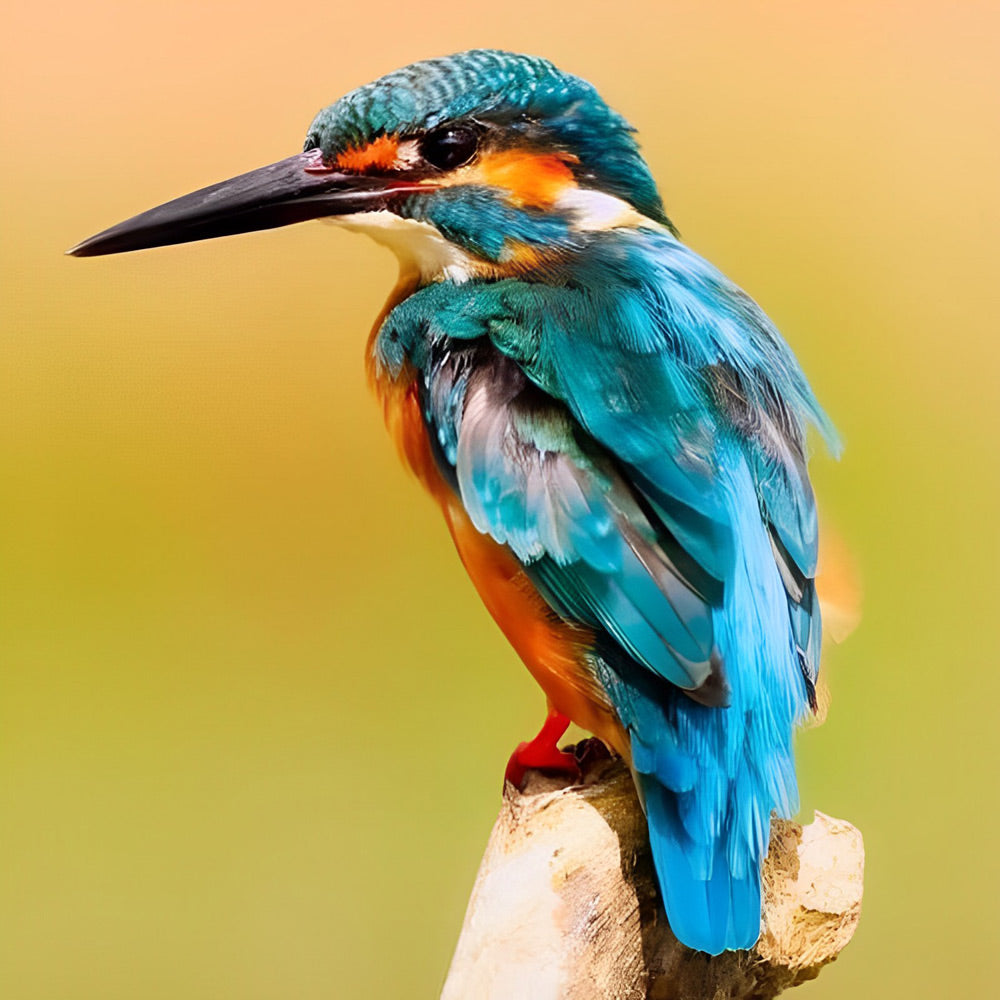 Majestic kingfisher on a branch cross stitch kit for beginners
