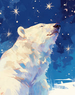 Majestic polar bear under the stars cross stitch kit for beginners