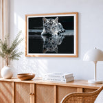 Majestic tabby kitten by the water paint by numbers artwork displayed on wall as home decor