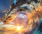 Majestic wave at sunset paint by numbers kit for beginners