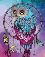 Mandala owl dreamcatcher paint by numbers kit for beginners