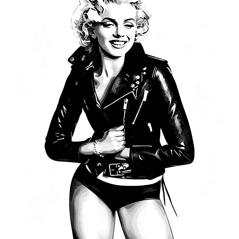 Marilyn monroe black and white illustration cross stitch kit for beginners