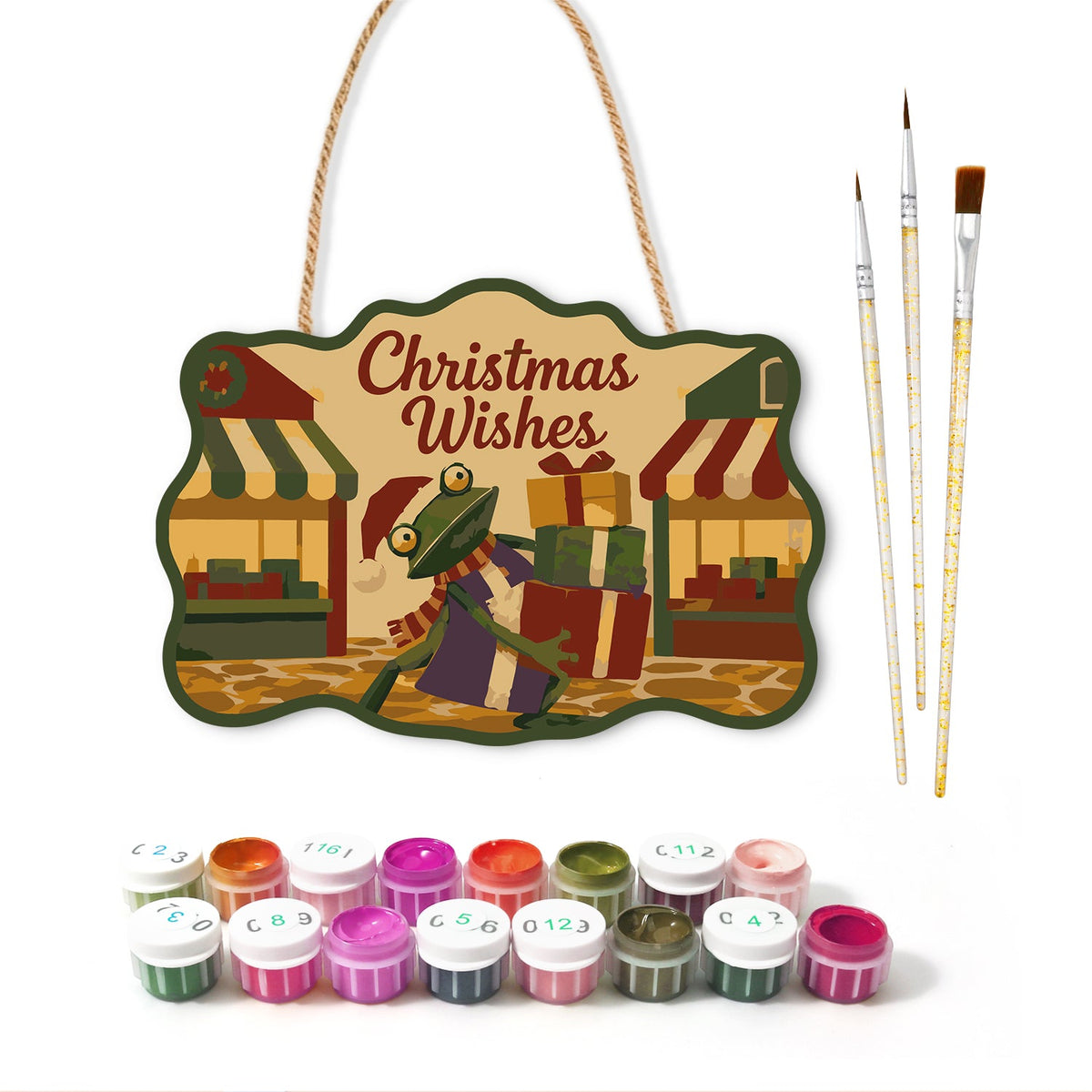 Market gift haul paint by numbers door hanger with paints and brushes