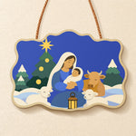 Mary and baby jesus paint by numbers door hanger finished design
