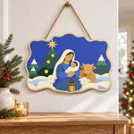 Mary and baby jesus paint by numbers door hanger as indoor wall decor