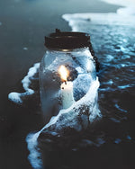 Mason jar candle in ocean waves paint by numbers kit for beginners