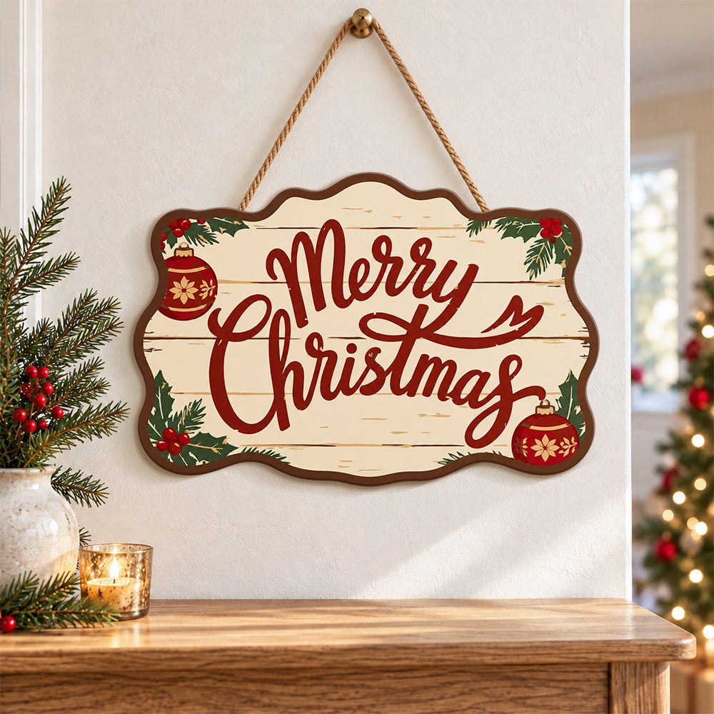 Merry christmas ornaments paint by numbers door hanger as indoor wall decor