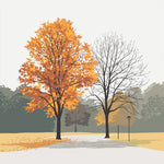 Minimalist autumn trees cross stitch kit for beginners