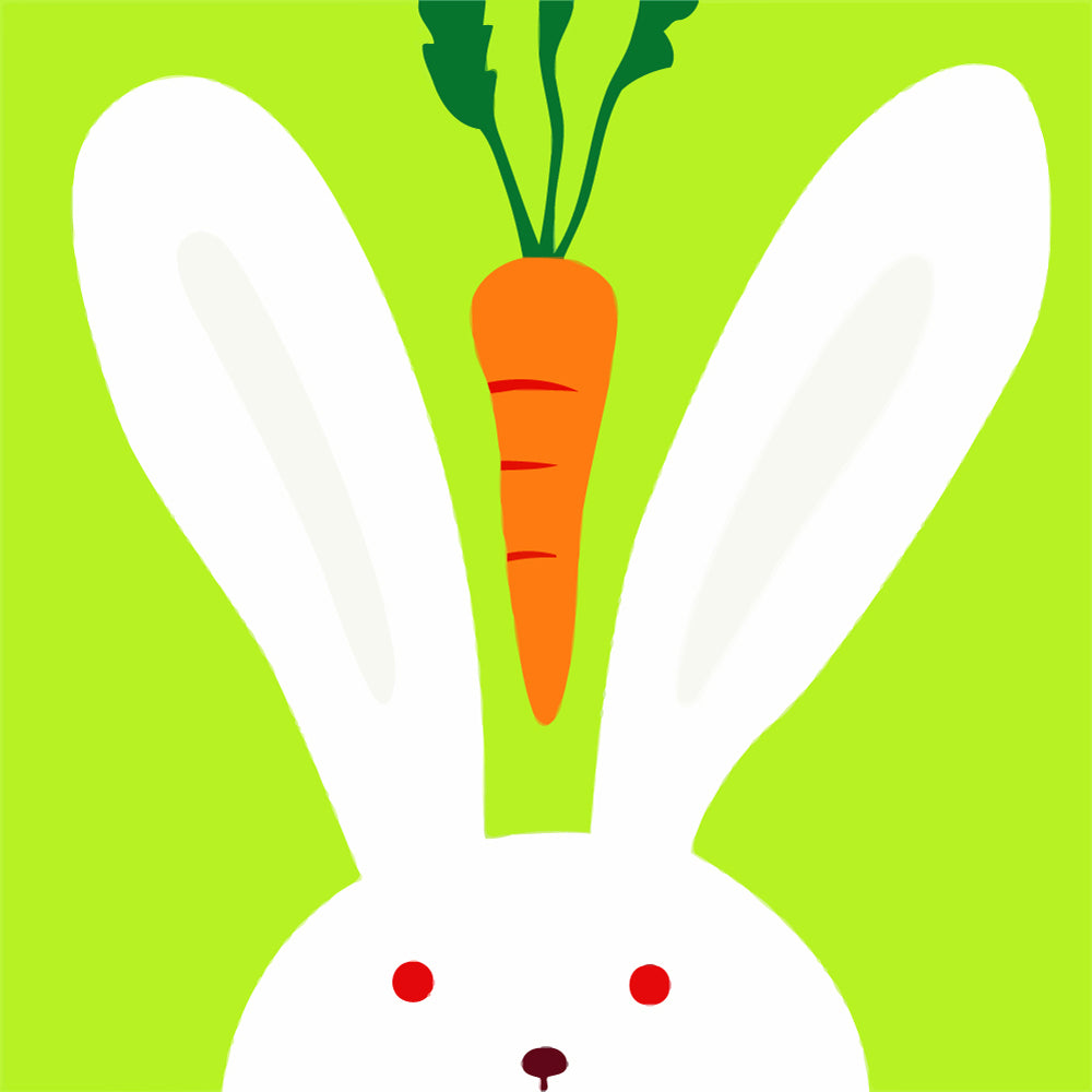 Minimalist bunny and carrot cross stitch kit for beginners