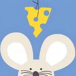 Minimalist mouse and cheese cross stitch kit for beginners