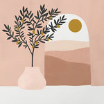 Minimalist olive tree and sun cross stitch kit for beginners