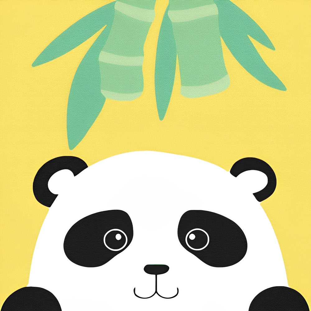 Minimalist panda face cross stitch kit for beginners