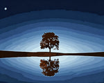 Minimalist tree reflection in water cross stitch kit for beginners