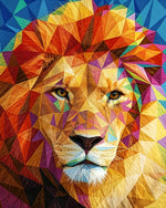 Modern abstract lion cross stitch kit for beginners