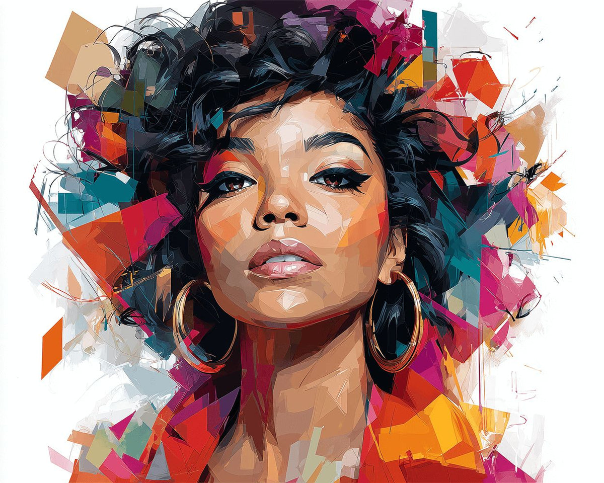 Modern african woman cross stitch kit for beginners