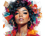 Modern african woman cross stitch kit for beginners
