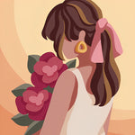 Modern minimalist floral portrait cross stitch kit for beginners