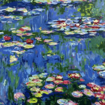 Monet style water lilies pond cross stitch kit for beginners