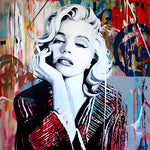 Monochrome marilyn monroe with graffiti paint by numbers kit for beginners