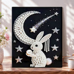 Moon bunny pearl diamond painting kit for beginners
