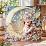 Moon fairy with butterflies pearl diamond painting kit for beginners