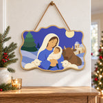 Moonlight holy embrace paint by numbers door hanger as indoor wall decor