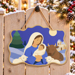 Moonlight holy embrace paint by numbers door hanger on a garden gate
