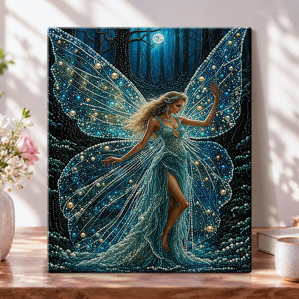 Moonlit forest fairy pearl diamond painting kit for beginners