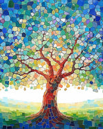 Mosaic tree of life paint by numbers kit for beginners