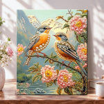 Mountain bird pair pearl diamond painting kit for beginners