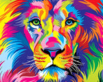 Multicoloured lion cross stitch kit for beginners