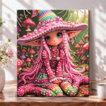 Mushroom forest elf pearl diamond painting kit for beginners
